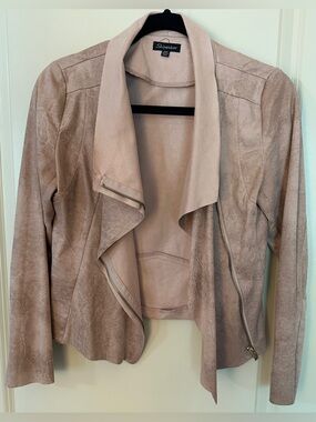 Shinestar Mauve Faux Suede Side Zip up Jacket Women's Sz Small